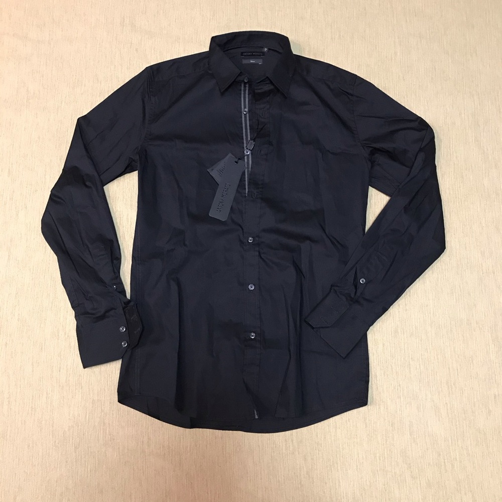 Antony Morato Black Slim Shirt.  New!  US Small